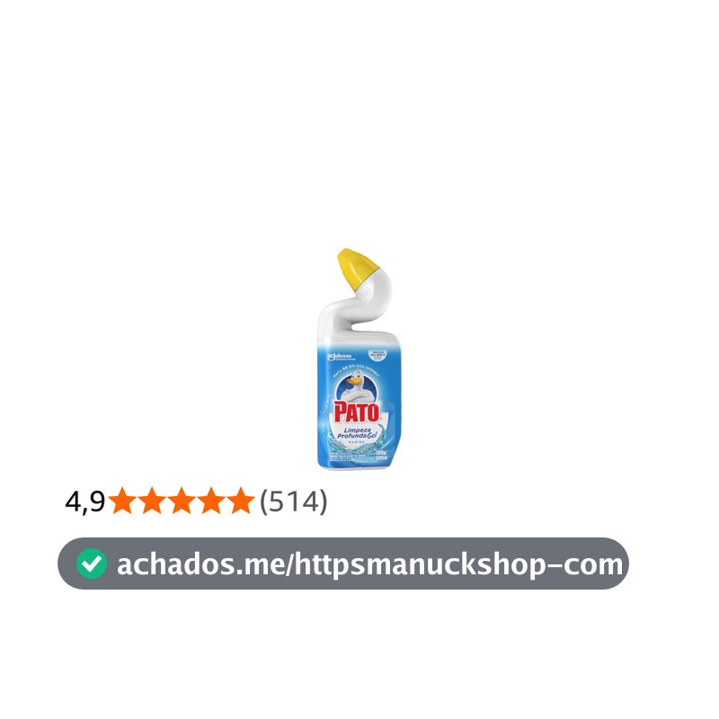 Pato Limpador Sanitário Gel Desinfetante, Marine, Limpeza Profunda, 500ml
