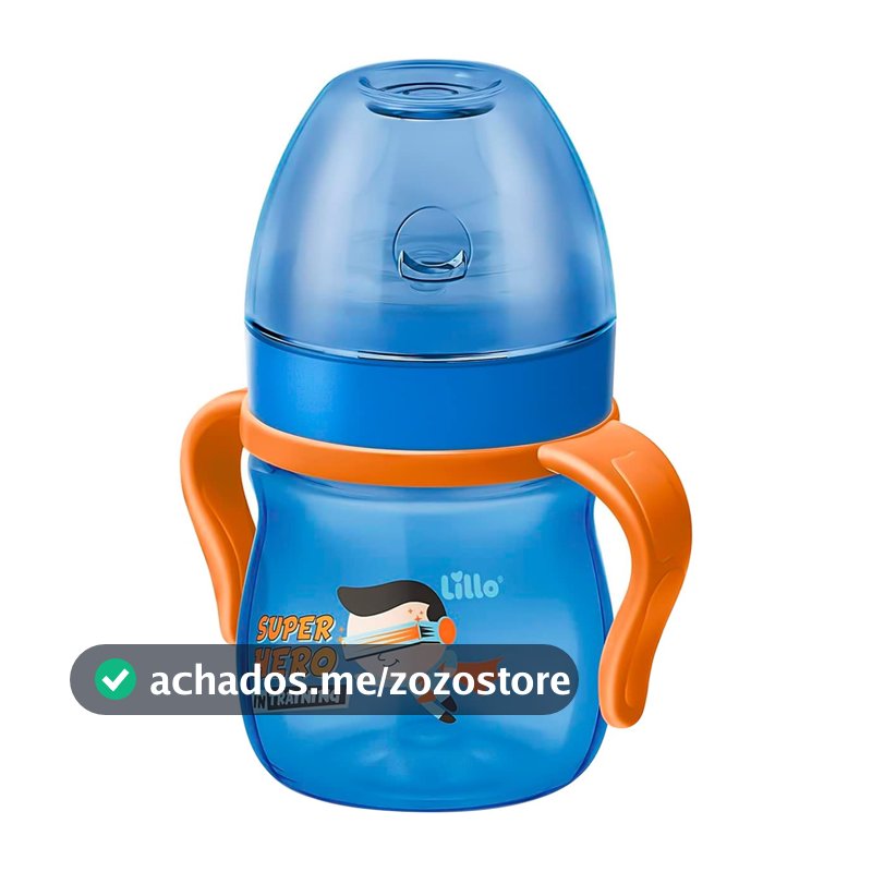 Lillo Caneca Aprendizado C/ Alça Evolution Bebedor SIL 150 ml - Menino, Lillo, Azul/Laranja