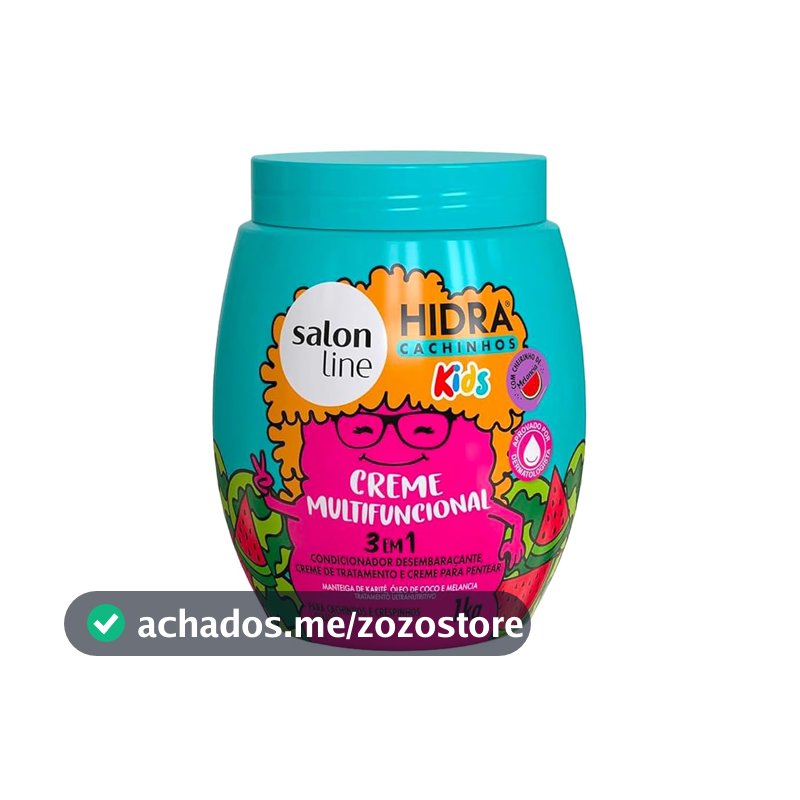 Salon Line, Creme Multifuncional 3 em 1, Hidra Cachinho Kids, Vegano - Para Cabelos Cacheados e Crespos, 1Kg