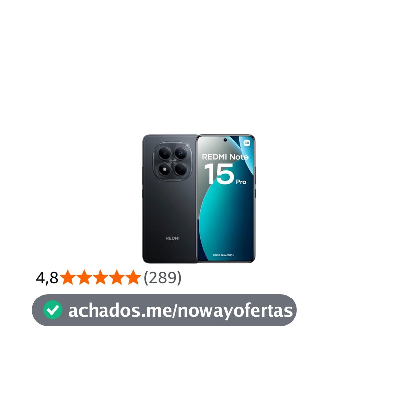 Smartphone Xiaomi Redmi Note 15 Pro 5G 512GB - 8GB Ram (Preto)