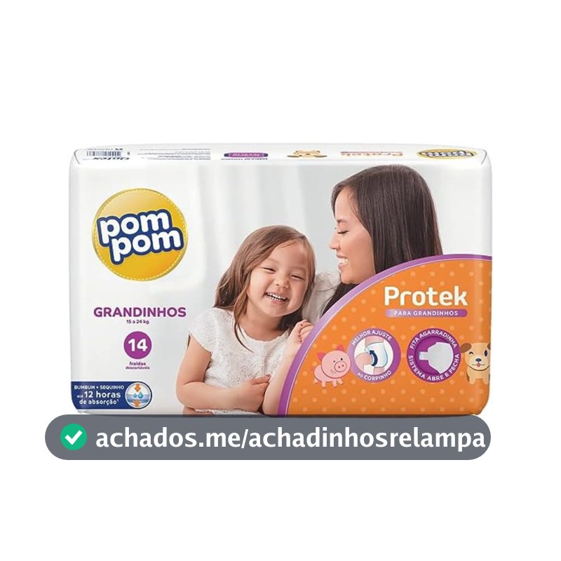 Fralda Pom Pom Protek Grandinhos 14 Unidades