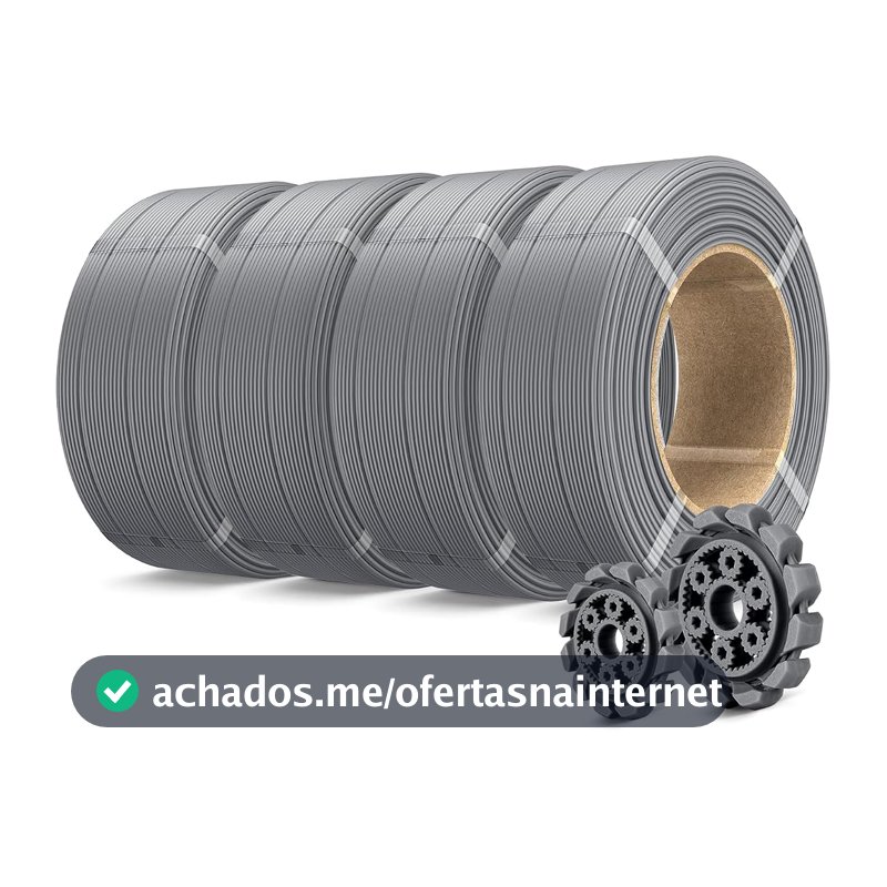 Creatorally Filamento PLA Fosco Alta Velocidade 1,75mm 4kg Cinza Refil
