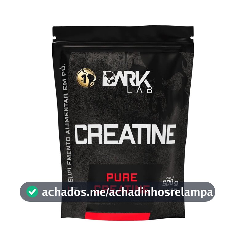 Creatina Pura Dark Lab, Monohidratada 100% de Pureza, Sem Glúten, Sem Sabor (500g)