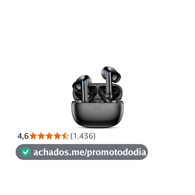 Fones Bluetooth 5.3 com 42H de Bateria, Graves Profundos e IPX5 Preto