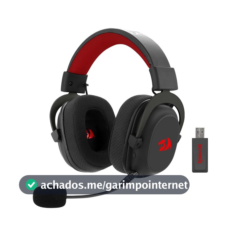 Headset Gamer Redragon Zeus Pro Preto Sem Fio 7.1 H510-PRO