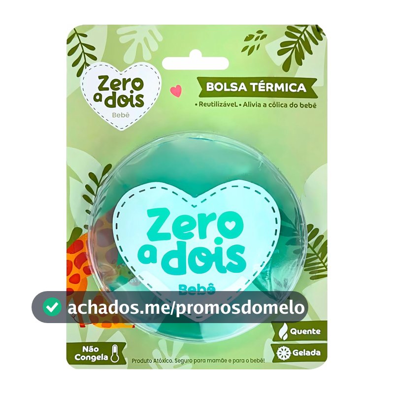 Zero a dois, Bolsa Térmica para Bebê, Alivia a cólica, Com blister, Verde