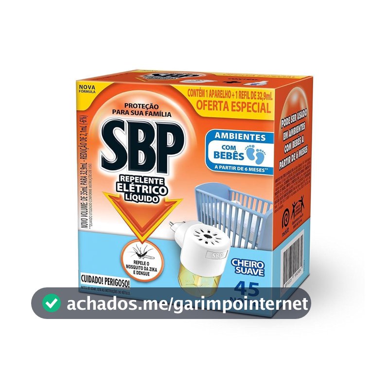 Repelente Elétrico Líquido SBP, 45 Noites, 35ml