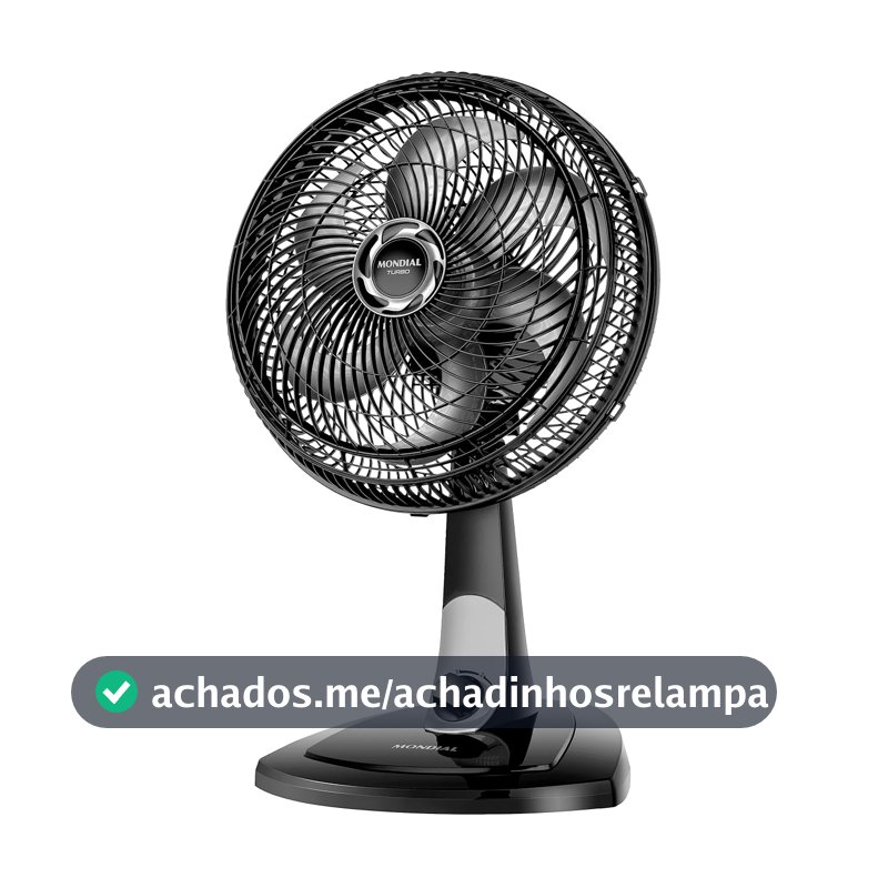 MONDIAL Ventilador de Mesa 30cm Turbo, Preto/Prata, 60W, 110V - VT-30-NB
