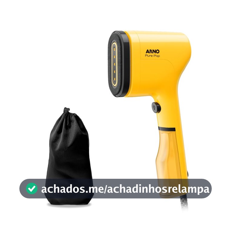 Vaporizador de Roupas Arno Pure Pop Amarelo, Higieniza e Desodoriza, 1100W, Aquece em 15s, Portátil, HS26 110V