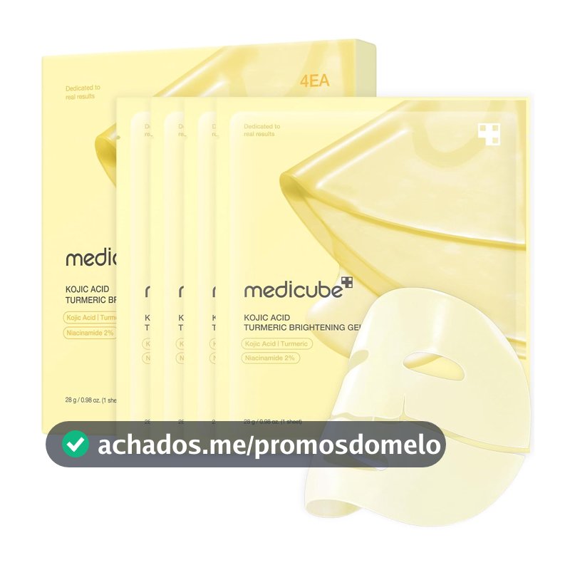 Máscara em Gel medicube, Com Ácido Kójico e Cúrcuma, 4 Unidades