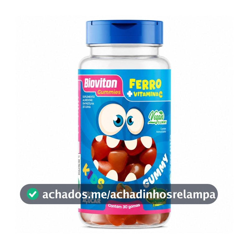 Gummy Kids Ferro + Vitamina C Unilife Sabor Laranja 30 Gomas