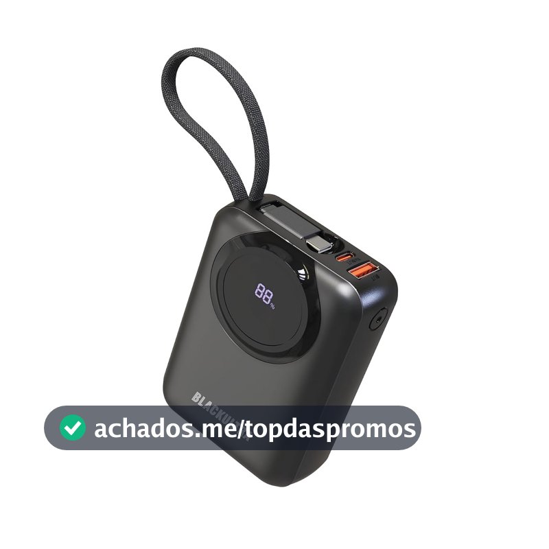 Power Bank 20000mAh com Display LED e Carregamento Rápido 22,5W
