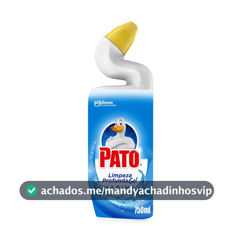 Pato Limpador Sanitário Gel Desinfetante, Marine, Limpeza Profunda 750ml