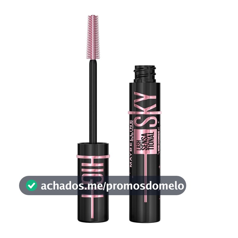 Maybelline NY Lash Sensational Sky High Cosmic Black, Máscara de Cílios Lavável com Extrato de Bambu e Escova Flexível para Alongamento Sem Limites, Pigmento Preto Intenso, Edição Especial, 7,2ml