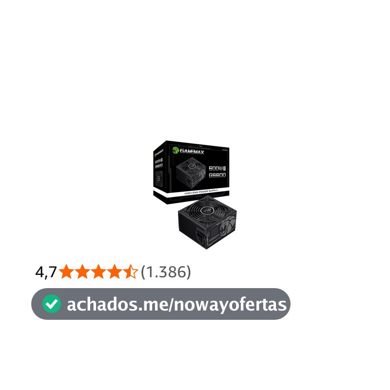 Fonte De Alimentacao 600w Gs600 80 Plus White Gamemax