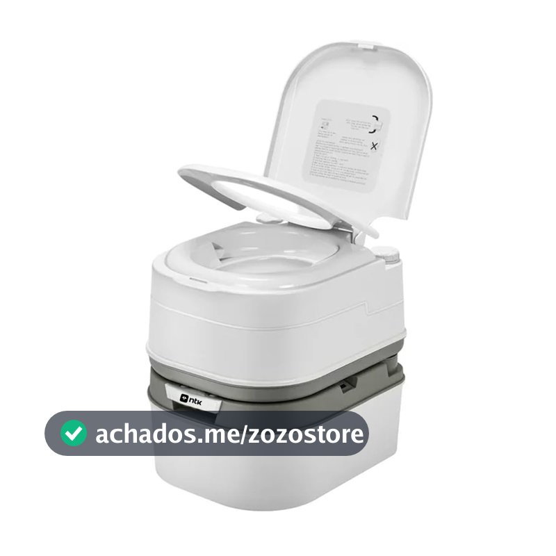 NTK, Banheiro Eco Camp Comfort, Vaso Sanitário Ecológico Portátil para Atividades ao Ar Livre, Motorhome, 24 Litros, com Suporte para Papel Higiênico.