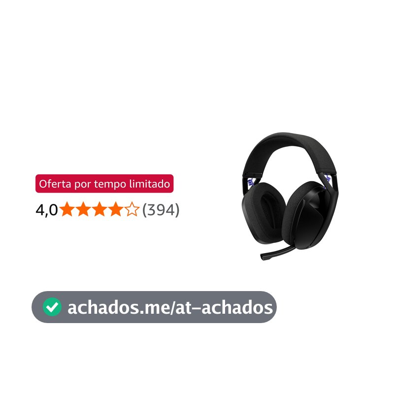 Logitech Headset Gamer Sem Fio G321 Preto Lightspeed Bluetooth Microfone Boom 16kHz Bateria 20H Compatível c/ PC PS4 PS5 Nintendo Switch e Smartphone