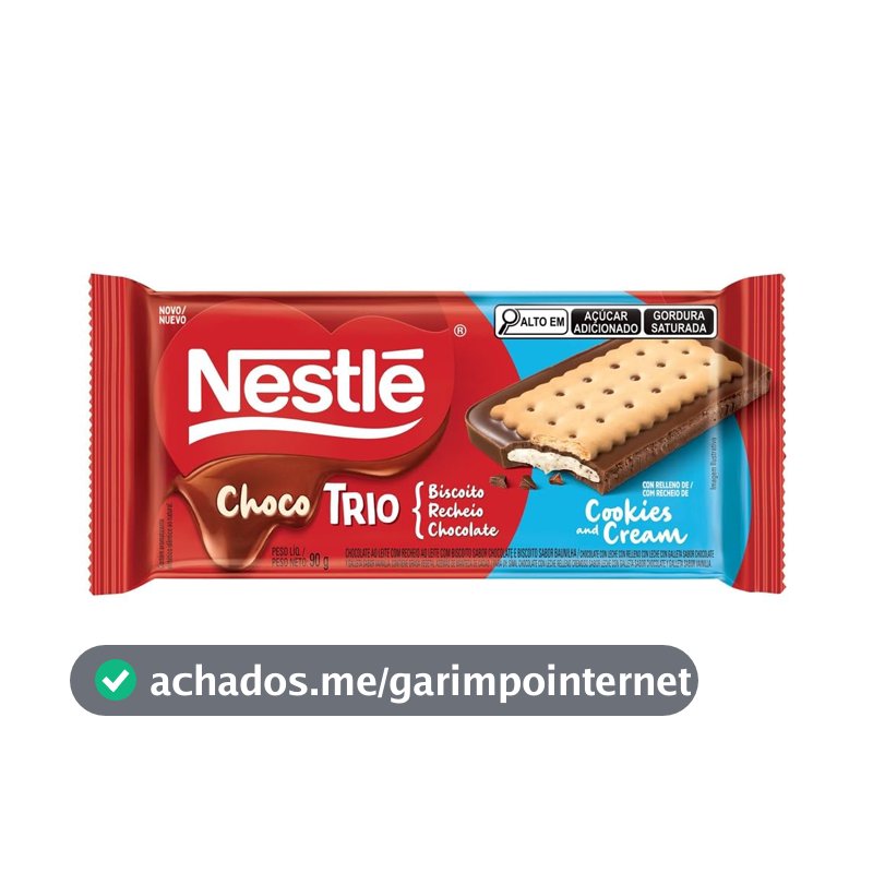 Chocolate Chocotrio NESTLÉ Cookies & Cream 90g