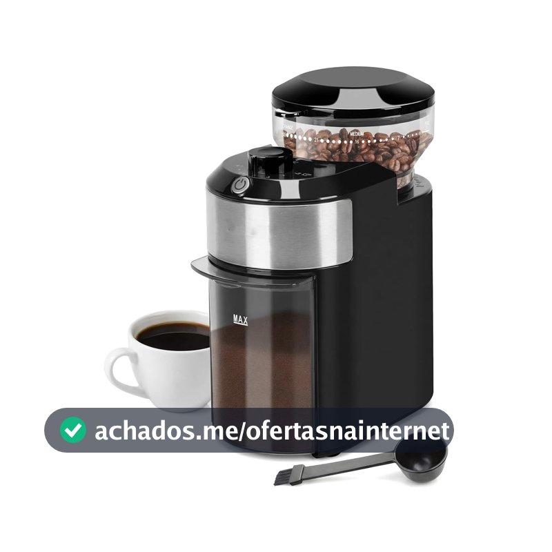 Moedor de Café Elétrico com 28 Configurações de Moagem, Capacidade para 12 Xícaras, 110V, Uso Doméstico