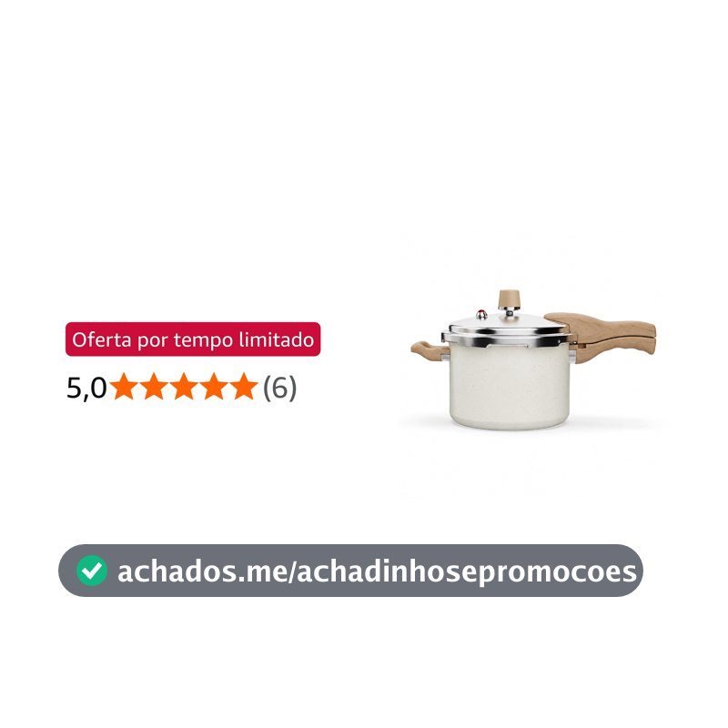 Panela De Pressão 4,4L Antiaderente Cerâmico Indução - Oikos