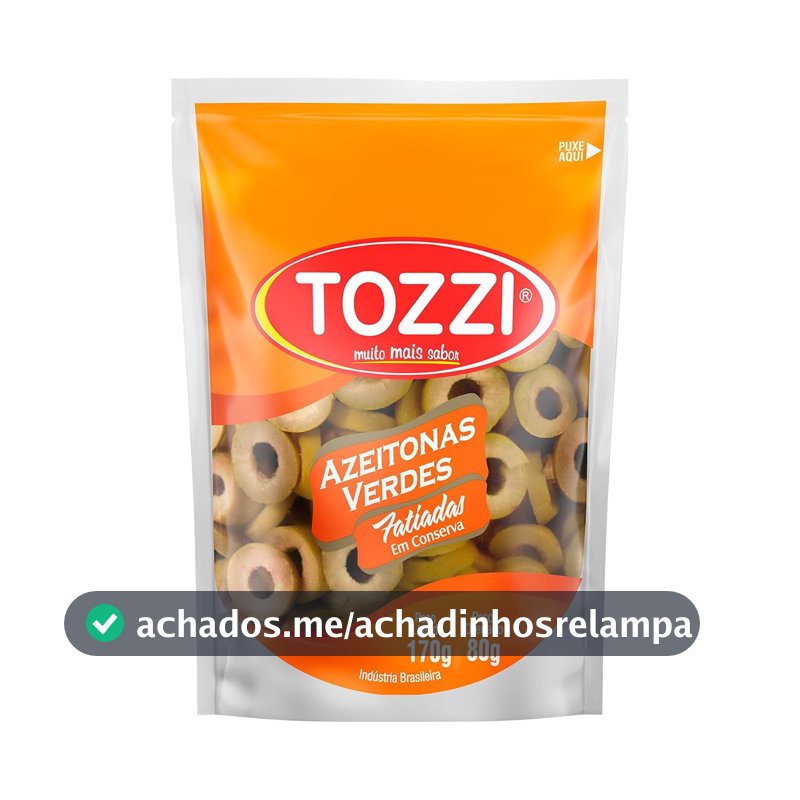 Azeitona Verde em Conserva Fatiada Tozzi Sachê Pouch 80g