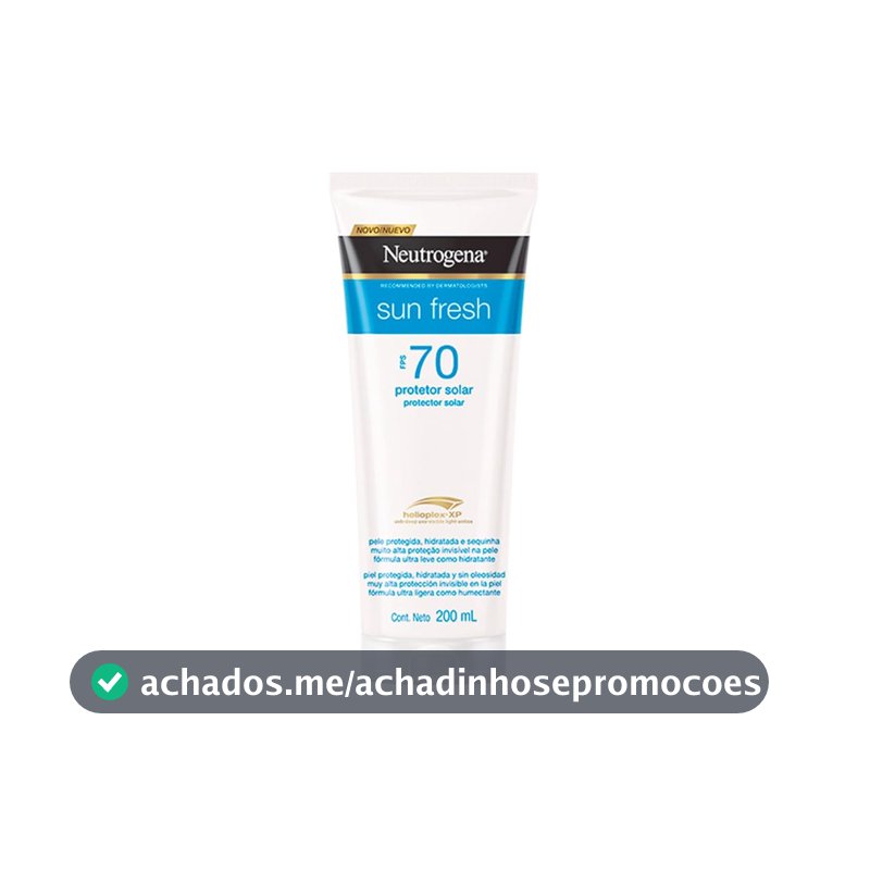 Protetor Solar Corporal em Loção Neutrogena Sun Fresh, FPS 70, 200ml