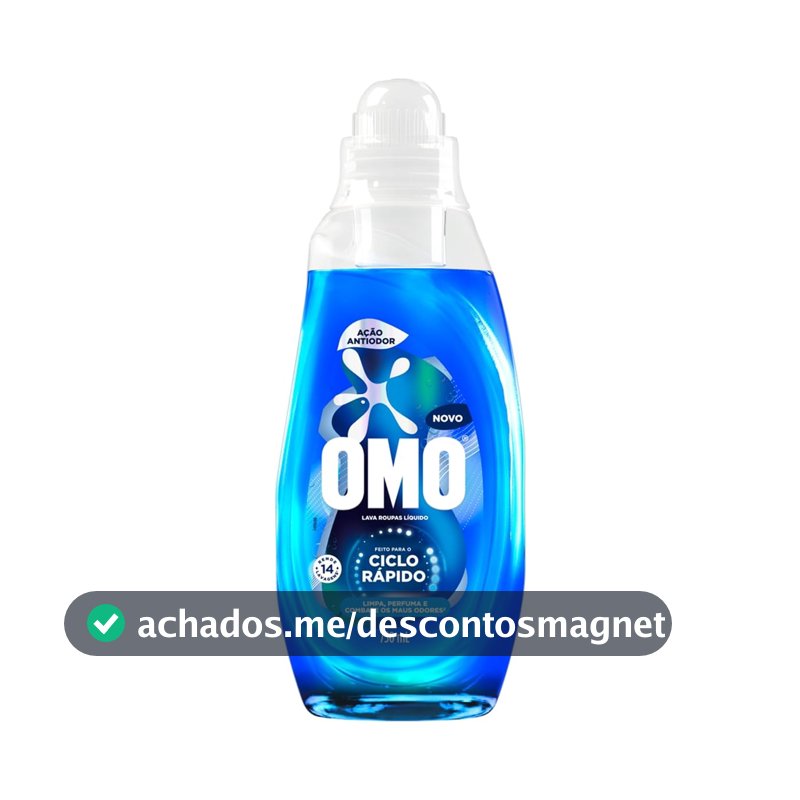 Lava-Roupas Líquido Omo Ciclo Rápido Ação Antiodor Frasco 750ml