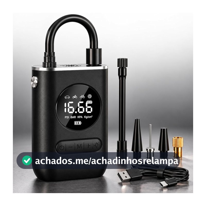 Calibrador Portátil 150 PSI com Enchimento Rápido e Display Digital