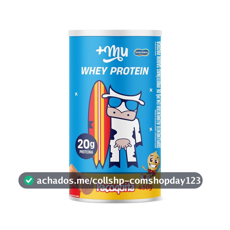 Whey Concentrado, Mais Mu, Sabor Paçoquita, 20g de proteína - 450g