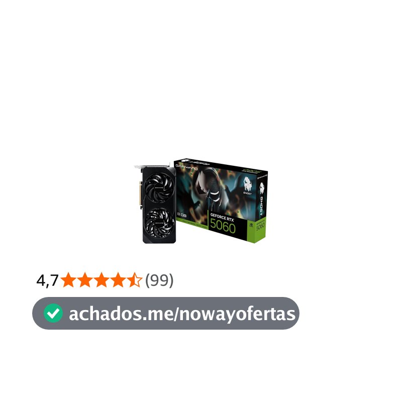 GAINWARD Placa gráfica RTX 5060 Ghost 8GB GDDR7 128bit 3-DP HDMI NE75060019P1-GB2063B VD9198