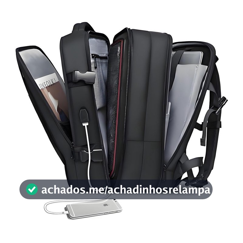 Mochila de Viagem Expansivel Masculina Feminina Para Notebook