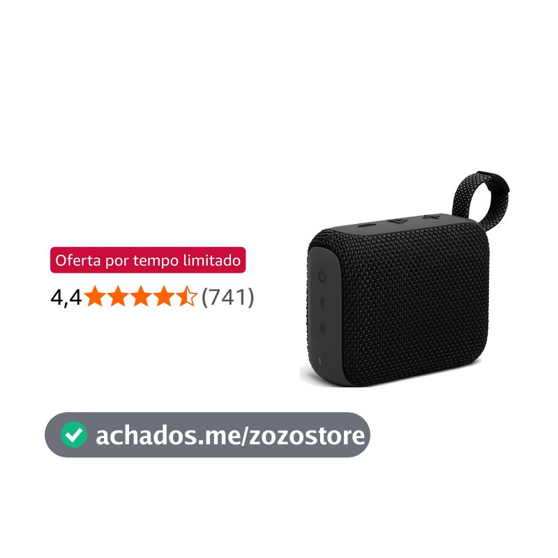 Caixa de Som Portátil GO 5W, Caixa de Som Bluetooth, Conexão USB, Cartão de Memória, Cabo P2, Som Limpo e Potente, Perfeita Para Viagens, Festas, Praia, Botões de Controle, Impermeável, Som Alto