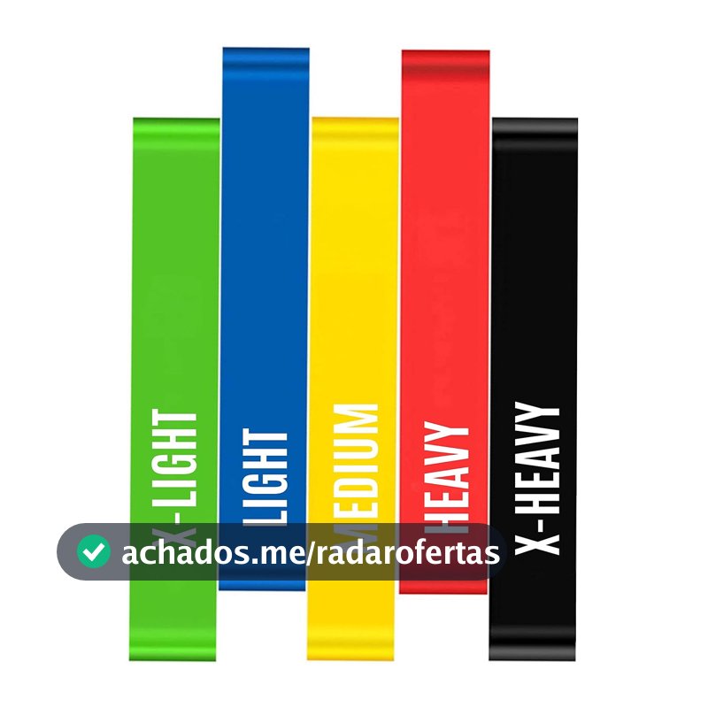 Kit 5 Faixas Elásticas Elásticos Alongamento Pilates Yoga Exercícios Condicionamento Físico Yoga Saúde Relaxamento Academia Músculos Personal Trainer Thera Band Fitness Mini Bands