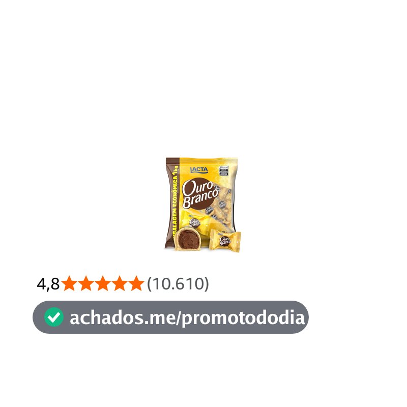 Lacta Ouro Branco - Wafer Recheado Sabor Chocolate Branco Pacote 1kg