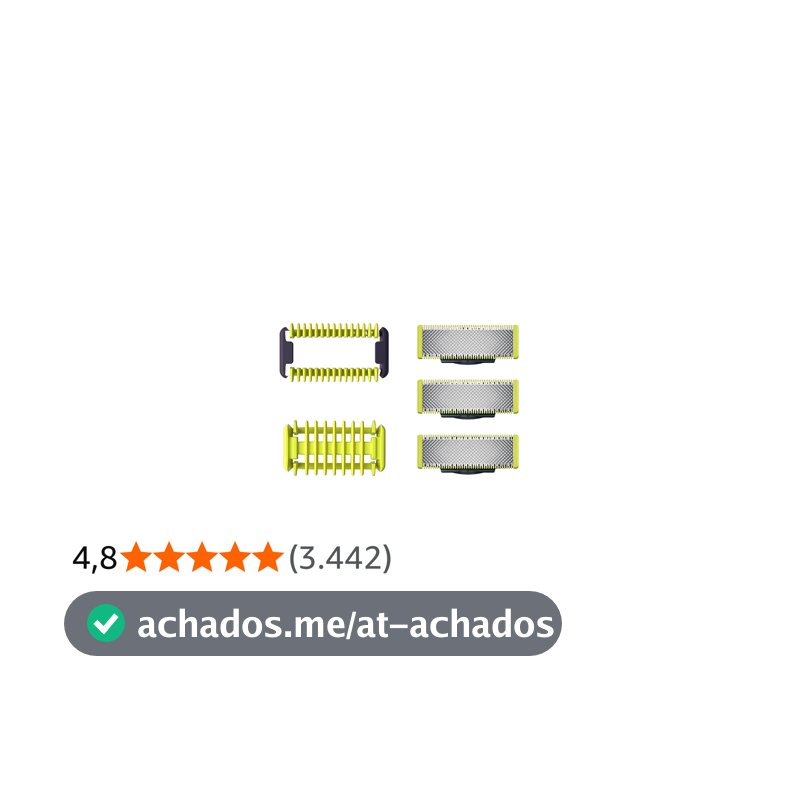Lâminas de Reposição Originais Philips OneBlade QP630/51 Aço Inoxidável - Raspa, Apara e Contorna - Pacote com 3 un