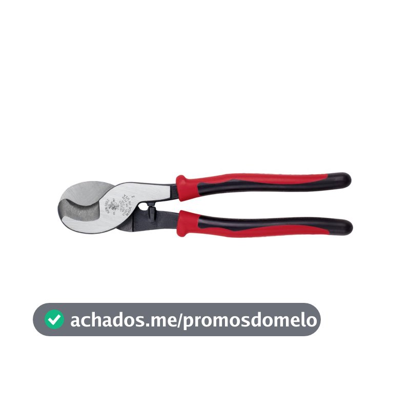 Klein Tools J63050 Cortador de cabo Journeyman, feito nos EUA, corta cabos de alumínio, cobre e comunicações com garras tipo tesoura