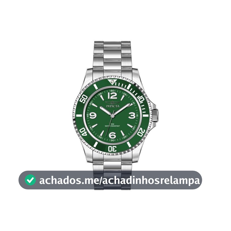 Invicta Specialty Masculino 40 mm Aço Aço Mostrador Verde PC21S Quartzo