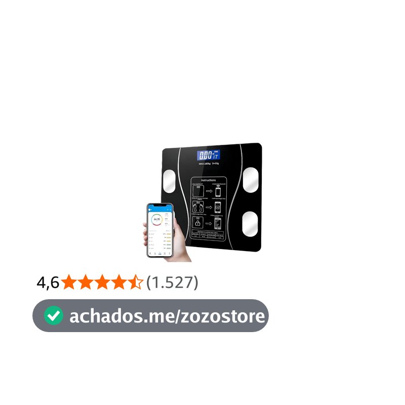 Balança Corporal Bioimpedância Inteligente Digital Aplicativo para Análise Corporal Medição de Gordura Peso Até 180kg