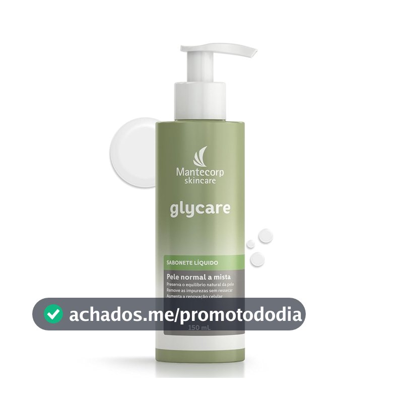 Sabonete Líquido Facial Glycare - 150ml - Limpeza Suave e Ação Hidratante - Ajuda a Reduzir o Brilho - Mantecorp