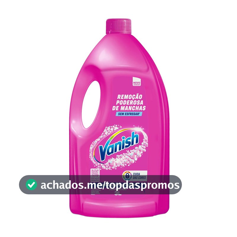 Tira Manchas Líquido Vanish Oxi Action Pink 3L para Roupas Coloridas. Sem Cloro, Remove Manchas sem Danificar o Tecido, Preserva as Cores e Deixa as Roupas com Aparência de Nova