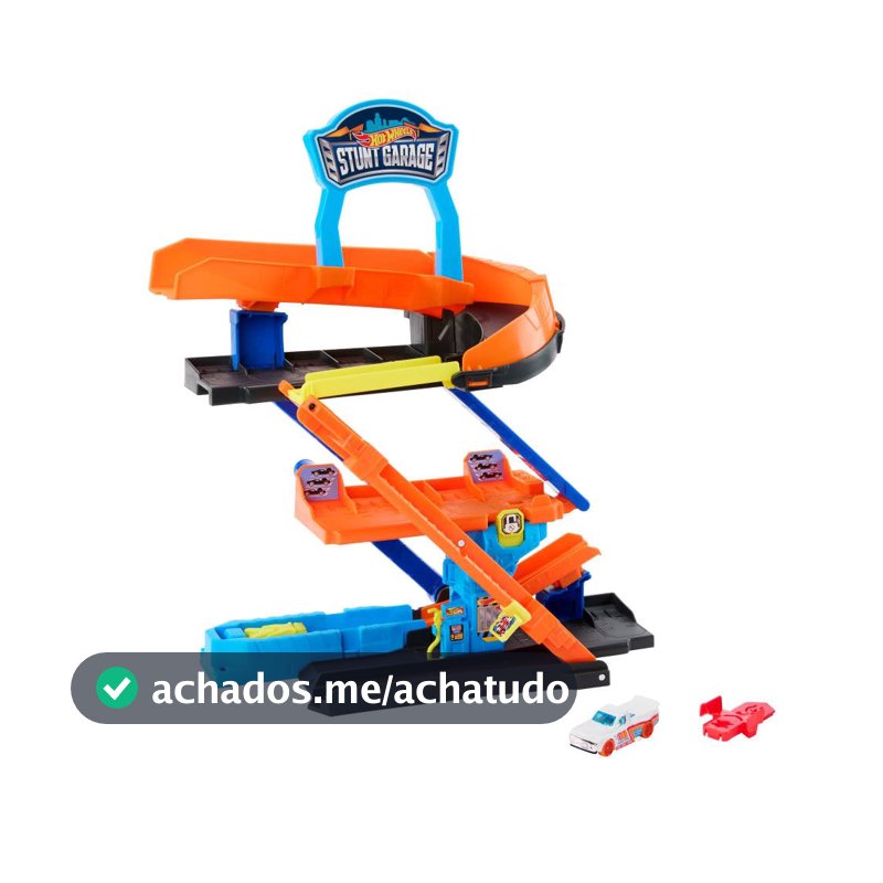 Kit Pista Hot Wheels City Garagem de Acrobacias Mattel. Dobrável com