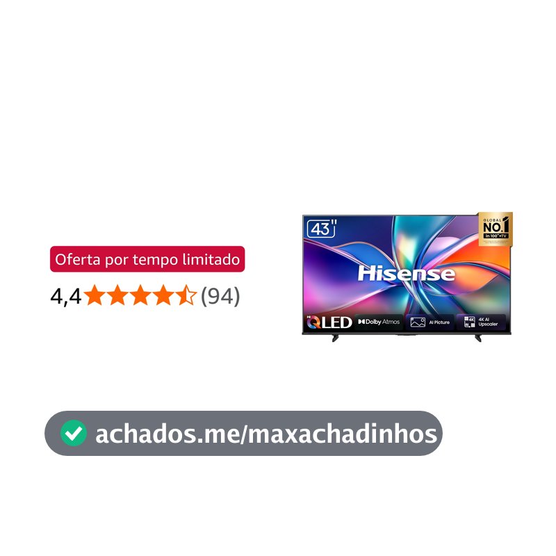 Hisense Smart TV 4K Hi-QLED 43" Polegadas 43Q6QVV