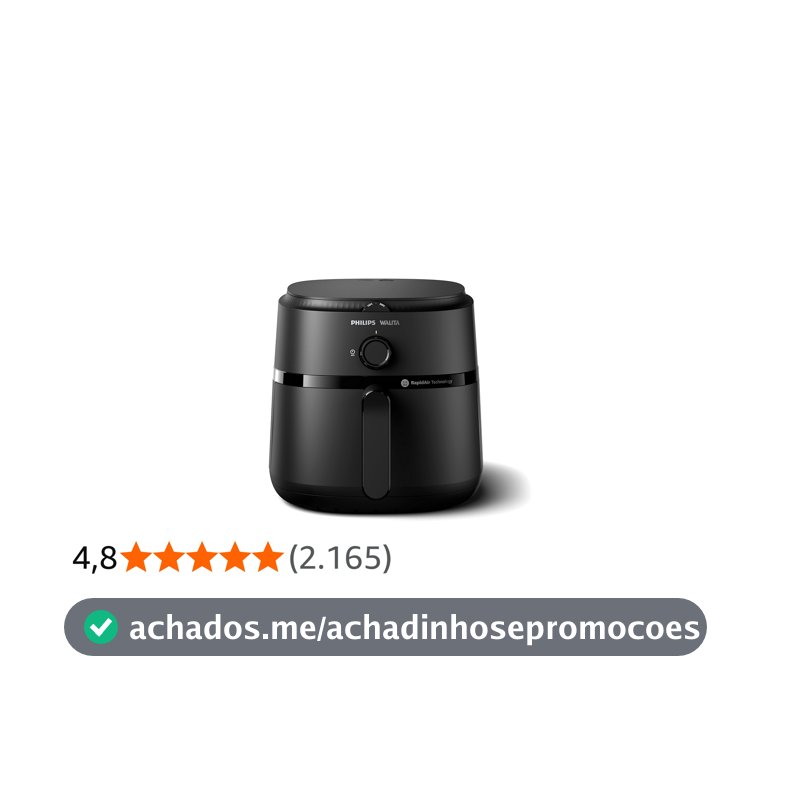 Philips Walita Fritadeira Airfryer Série 1000 XL 6,2L, Preta, 220V