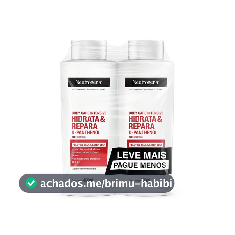 Creme Hidratante Neutrogena Hidrata&Repara, Kit 2 Unidades de 400ml