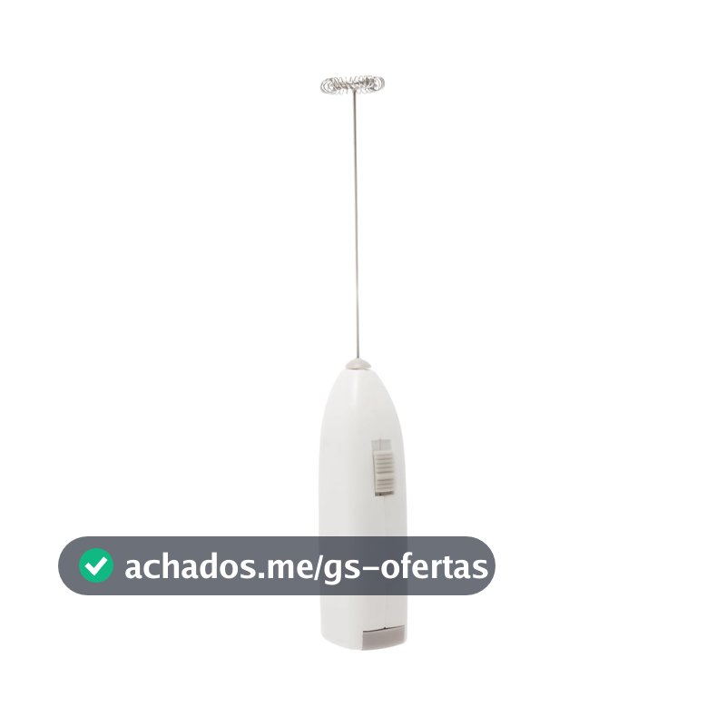LYOR - Mini Mixer Misturador Elétrico para Bebidas - Inox e Plástico Branco - Eficiente e Compacto para Batidas e Misturas Rápidas