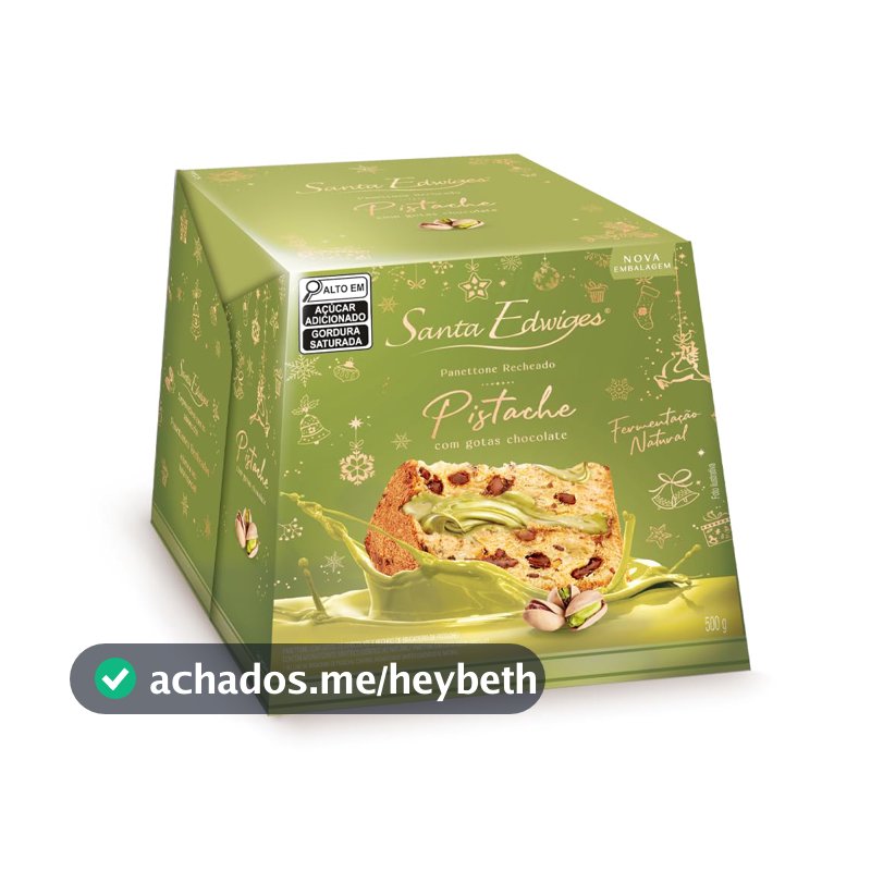 Panettone com Gotas de Choco e rech. de Brigadeiro de Pistache