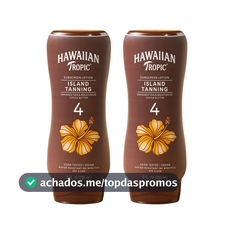 Hawaiian Tropic SPF 4 Sunscreen, Protective Dark Tannning Sunscreen Lotion 8 Ounces, 2 Count (Pack of 1)