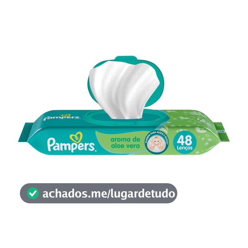 Lenços Umedecidos Pampers Aroma de Aloe Vera 48 Unidades