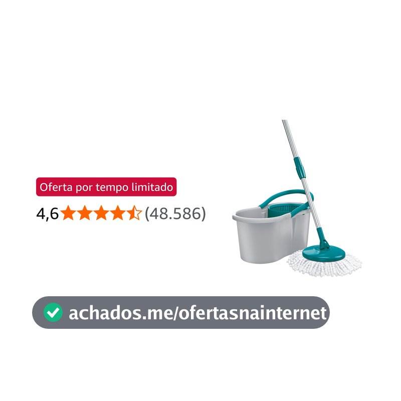 Flash Limp - Mop Giratório Fit, Balde 8 litros - MOP5010 - ABS Cinza