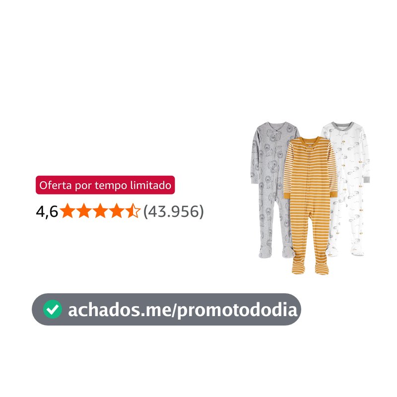 Macacão de dormir para bebês Pijama de algodão com pés justos Simple Joys by Carter'sMeninos